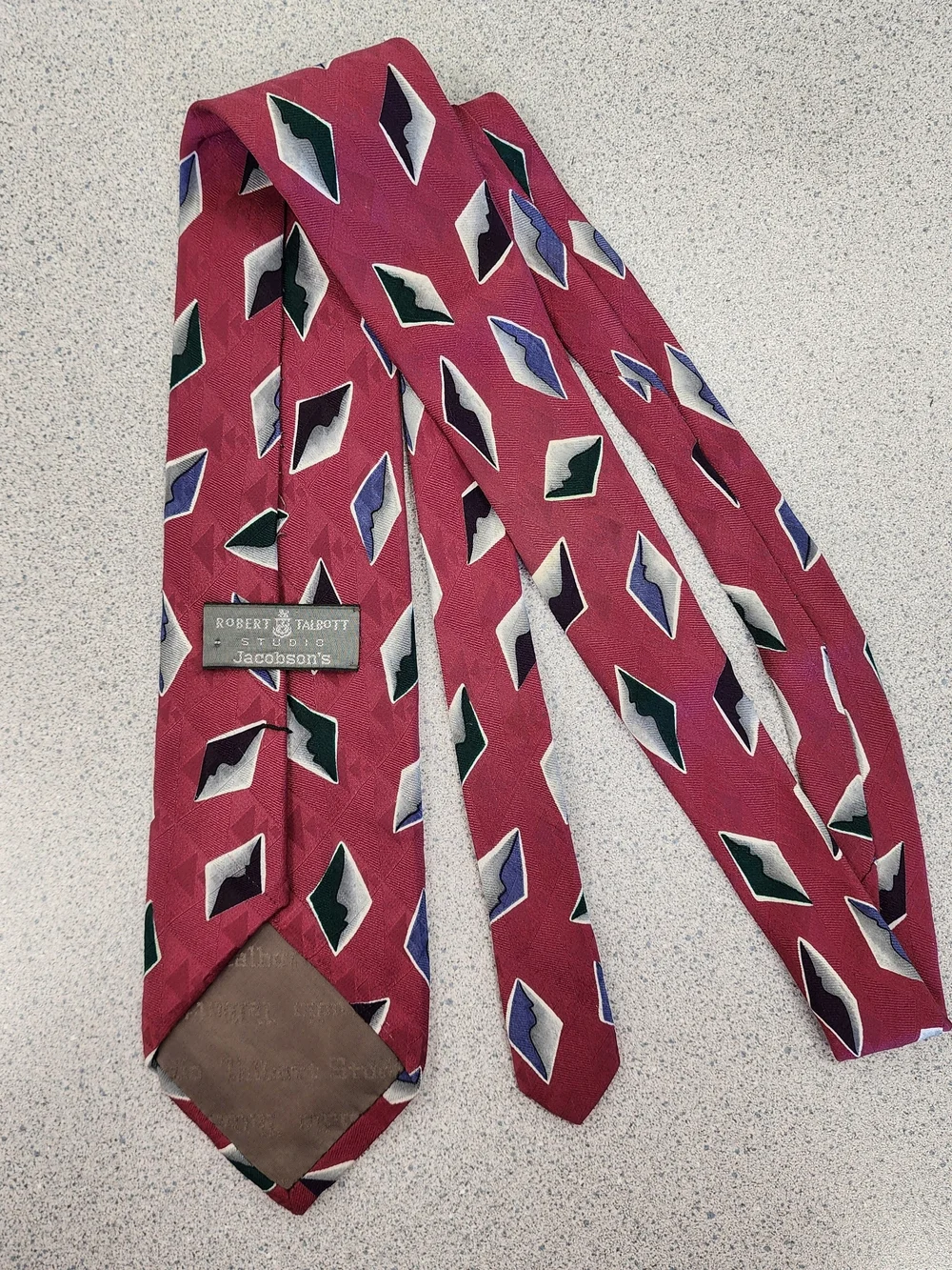 Vintage Robert Talbott Studio Geometric Silk Tie for Jacobson's - 90s Retro